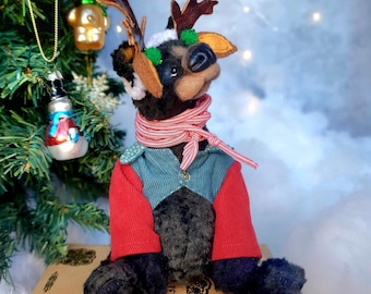 Archibald Fluffsnout, Sammler-Künstler-Teddybär, Weihnachtsbär