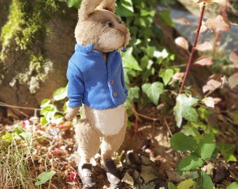 OOAK TEDDY RABBIT Peter Rabbit Bunny Teddybar Geschenk Vintage-Stil für Sammler Osterhase Frohe Weihnachten
