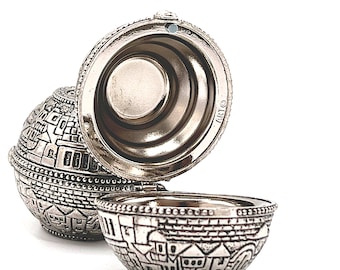 Amazing Shabbat travel Candlesticks - Metal Travel compact Size 2" Old City of Jerusalem