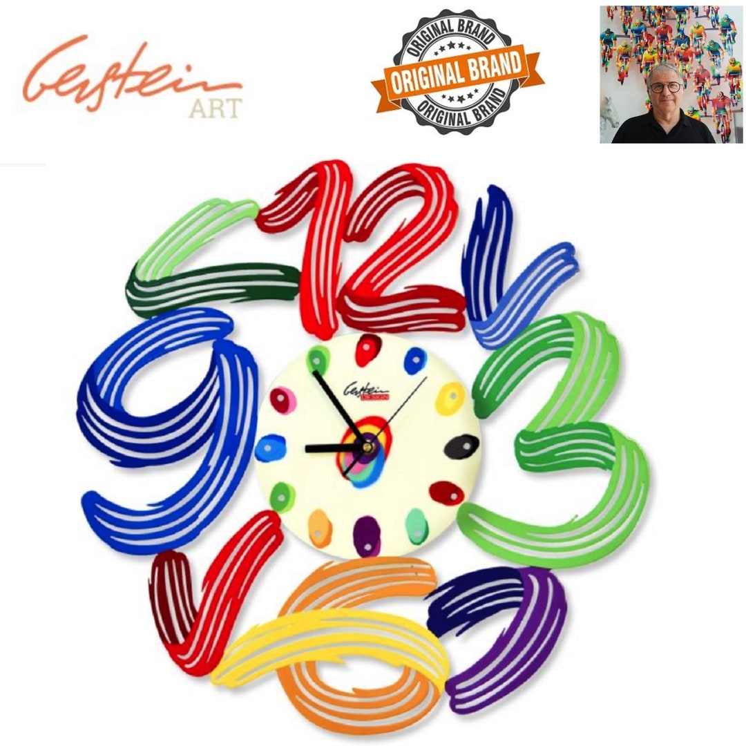 David Gerstein Art Time Clock Decorative Wall Clocks Laser Sublimation ...