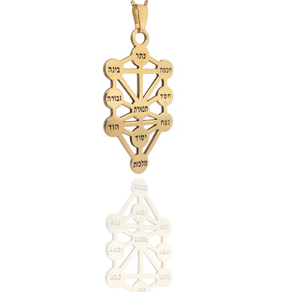 14K Gold The Ten Sefirot Pendant Kabbalah The Tree Of Life *Only The Pendant* Jewish/HebrewJewelry -Jewish Art