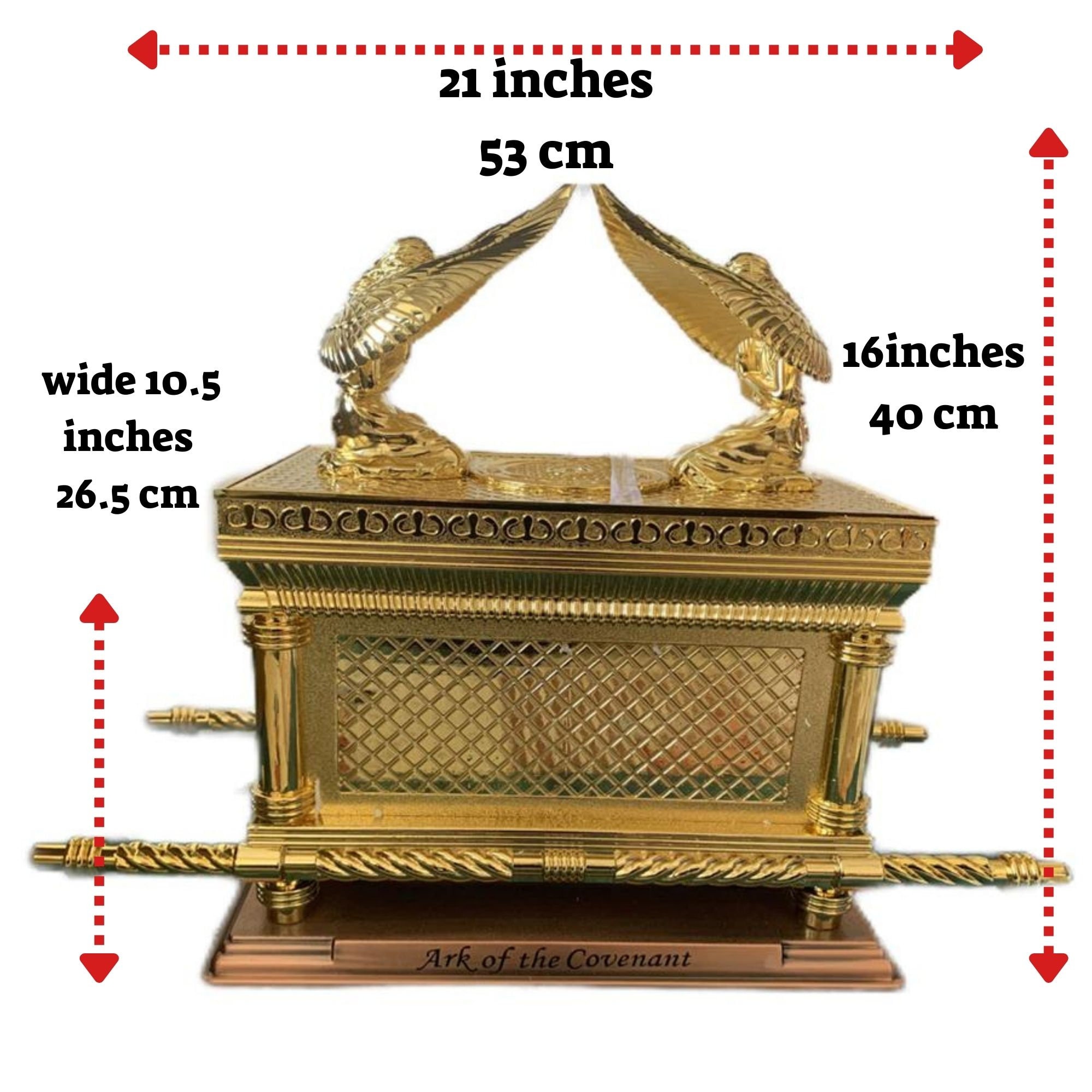 Gold Plated, Huge Ark of the Covenant, 16 Inches High X 10.5 Inches