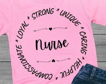 Circle Nurse Compassionate Smart Strong, Healthcare Workers shirt, Medical shirts, Inspirational Nurse Shirt, Nurse Shirts, Registered Nurse