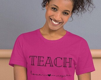 CUTE TEACHER SHIRT // Teach Love Inspire // Teacher Tee // Teacher Shirt // Field Trip Shirts for Teachers