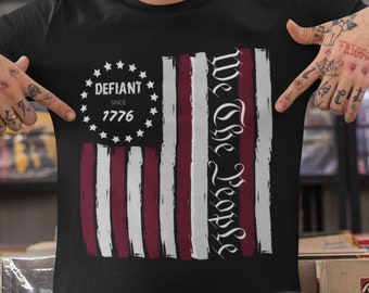 Patriotic tshirts, we the people Flag Shirt, Vintage USA Flag 1776, US Flag T-shirts, patriot, pro america, conservative, Trump, Republican