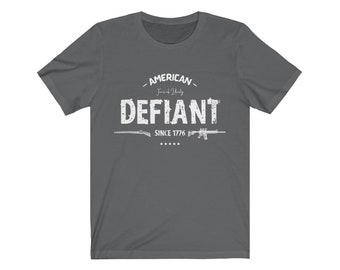 American Patriotic t shirts, Defiant, we the people Shirt, Vintage USA,  1776, US Patriot T-shirts, American shirt, fans of liberty, freedom