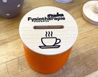 Gepersonaliseerde prijzenpot voor koffiepauzes, fooien, service, gastvrijheid...