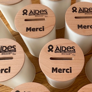 Customised donation box - fixed or removable lid