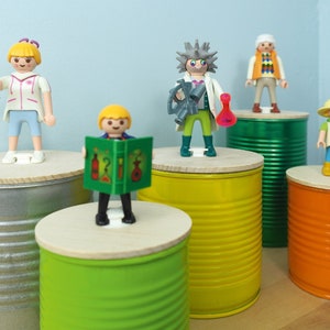 Lustige Box mit Griff PLAYMOBIL | Aufbewahrung kleiner Gegenstände | Deko Kinderzimmer, Spielzimmer, Tisch | Gastgeschenk Geburtstag