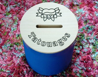 Decorative wooden & metal piggy bank | personalized according to your project