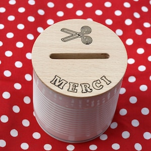 Tirelire à pourboires personnalisée pour salon de coiffure/toilettage, barber shop, institut de beauté, onglerie, spa, centre de bien-être