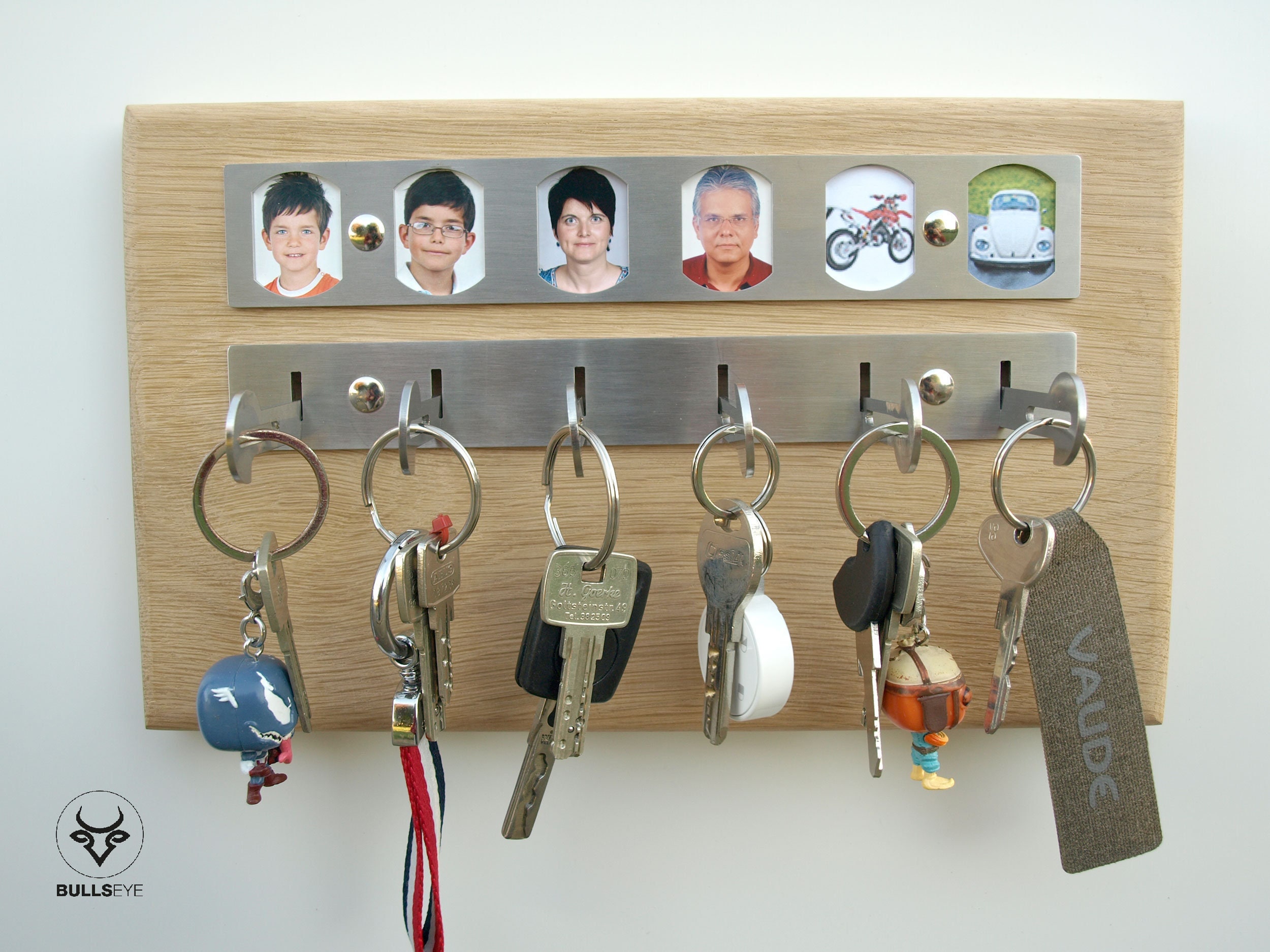 Porte-Clés Mural Personnalisé avec Jetons de Caddie - Pour 6 Trousseaux Clefs