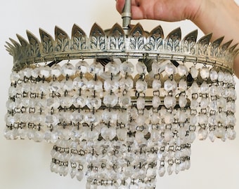 Lustre en cristal français, style Empire, années 1950