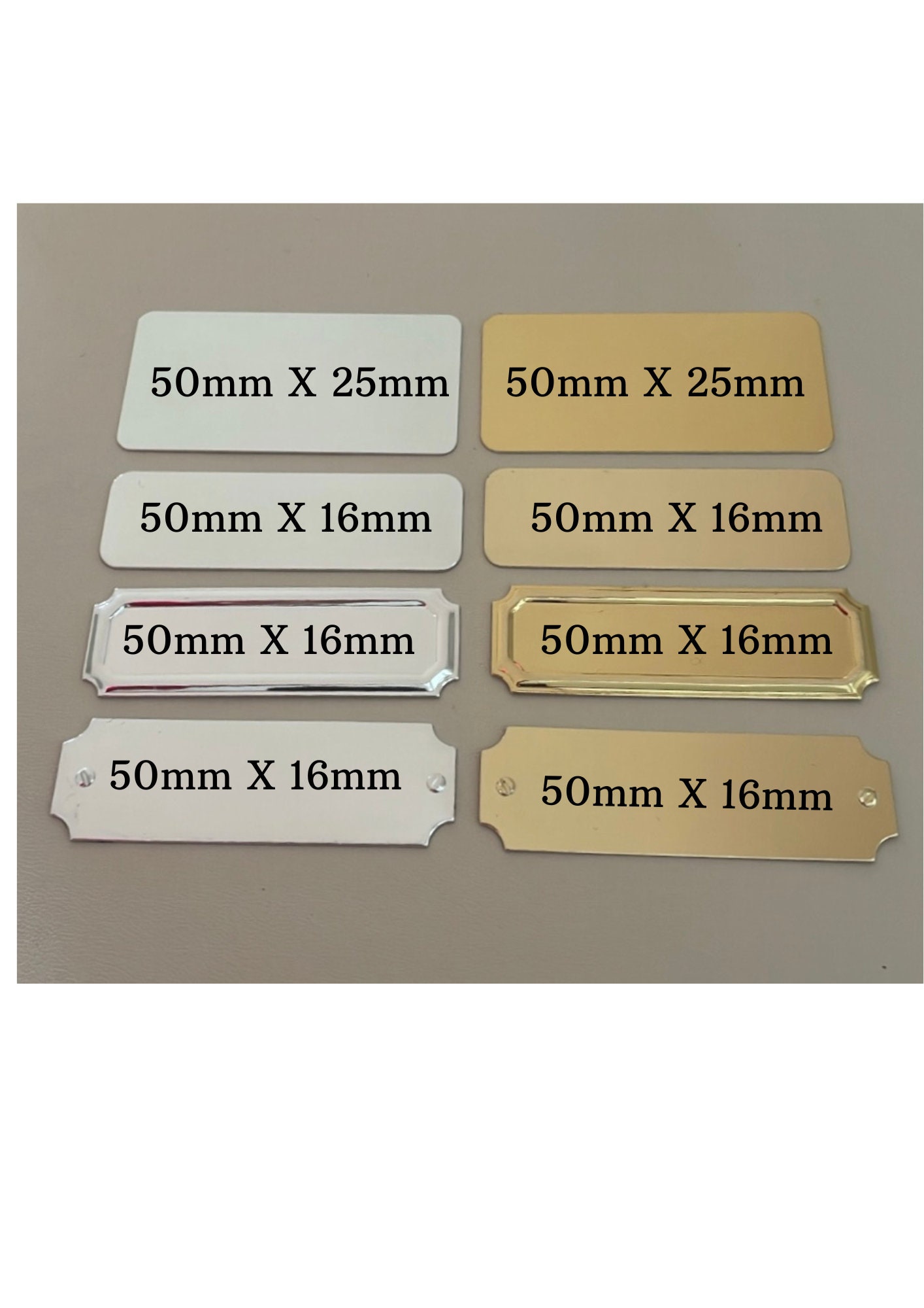 Personalised Trophy Engraved Plaque Plate Silver Gold Self Adhesive