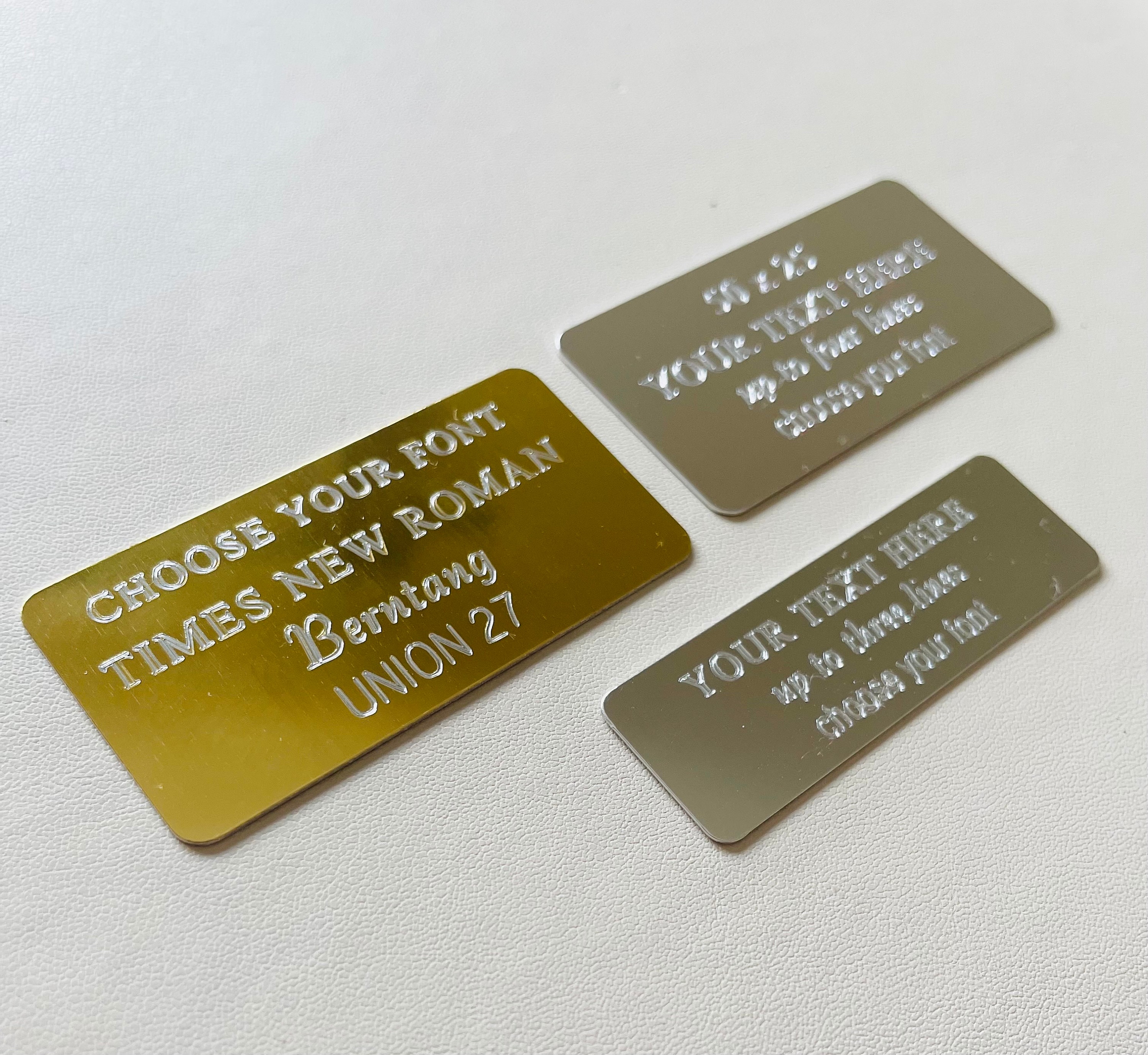 Personalised Trophy Engraved Plaque Plate Silver Gold Self Adhesive