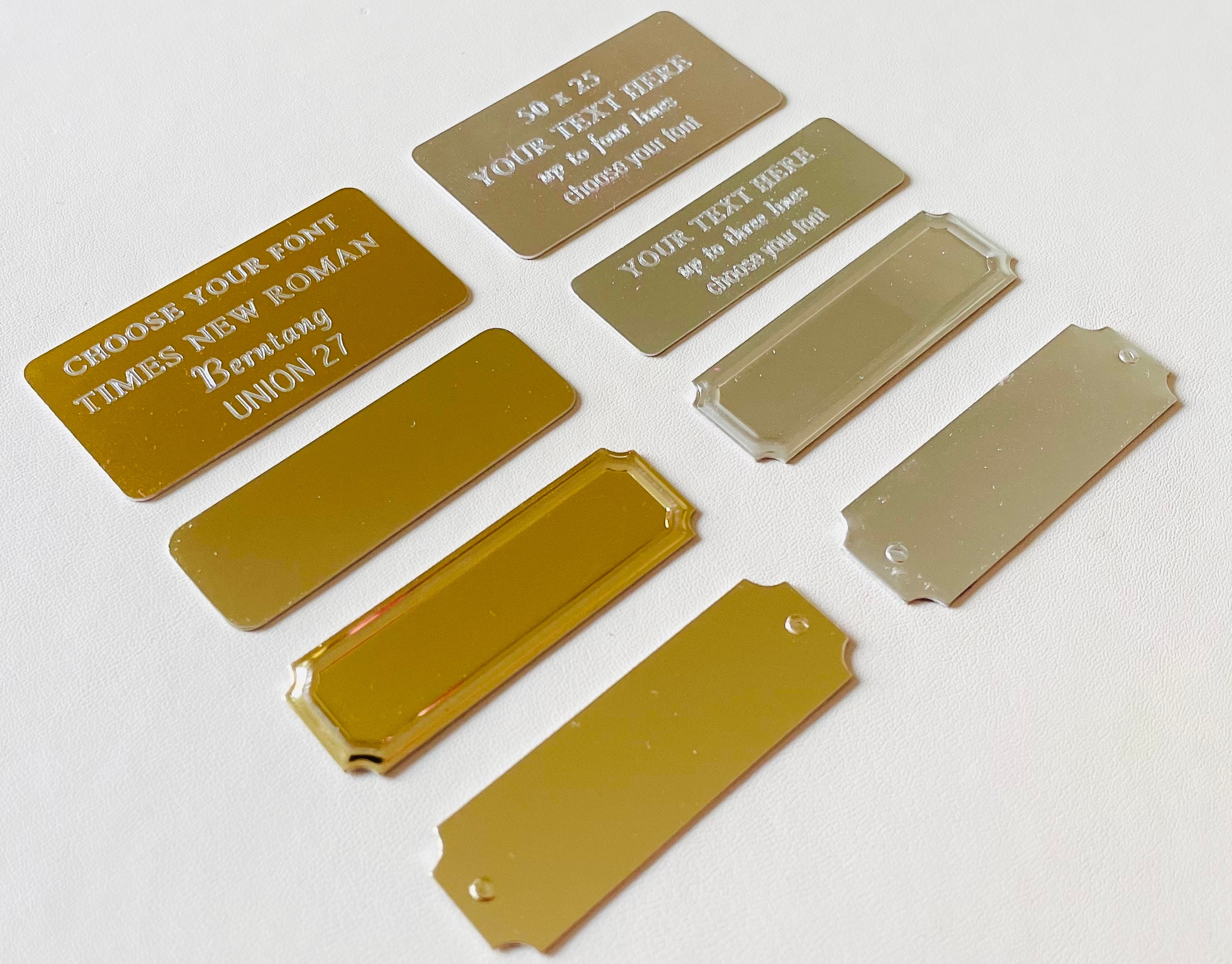 Personalised Trophy Engraved Plaque Plate Silver Gold Self Adhesive