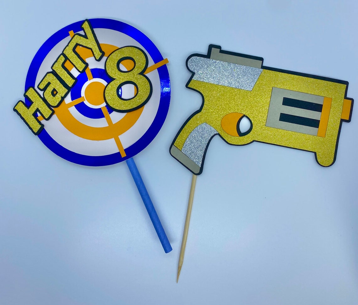 Nerf Cake Topper / Personalised Nerf Cake Topper / Custom / Etsy UK