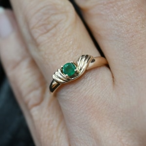 14K Yellow Gold Emerald Ring