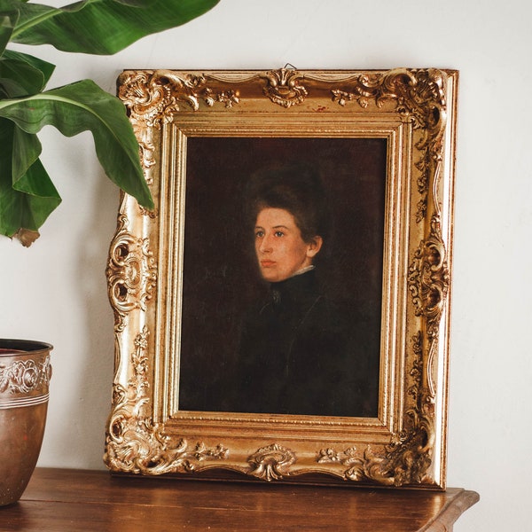 Antique oil painting 1800s | Portrait of a lady | Victorian portrait | Portrait of a woman 19th century | Original painting