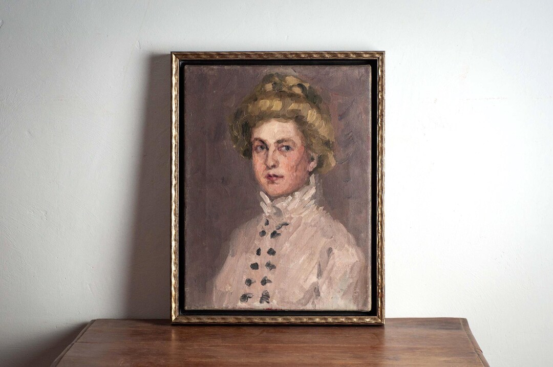Antique Portrait Painting of a Woman – Early 20th Century Dutch ...