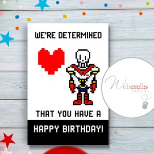 Carte d'anniversaire Undertale - Papyrus - fichier numérique 4 x 6
