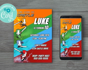 Castle Crashers Digital Birthday Invitation