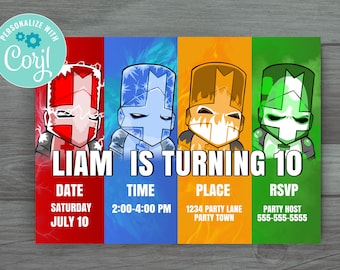 Castle Crashers Digital Birthday Invitation