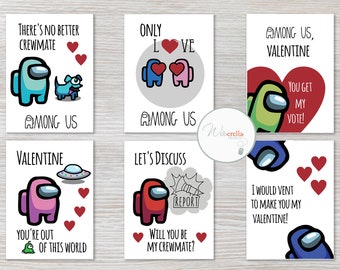 Among Us Valentine Cards