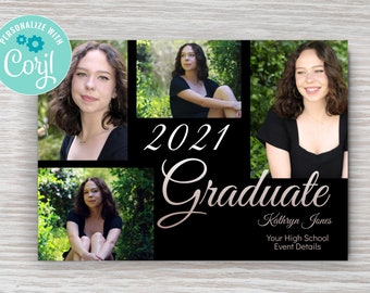 Graduation Announcement Digital File 5x7 Customize and Download Instantly