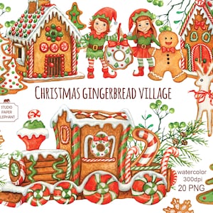 Natale Gingerbread clipart, Elfi di Natale, Treno di pan di zenzero, Gingerbread Man, Pan di zenzero di Natale, download istantaneo, PNG.