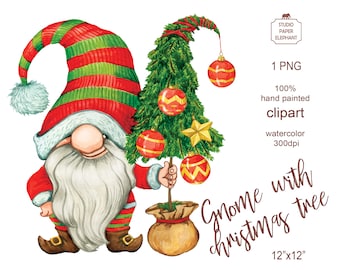 Christmas Gnome Clipart - Etsy