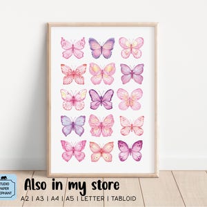 Watercolor Butterflies Clipart: Pink & Lilac PNG (Digital Download) image 5