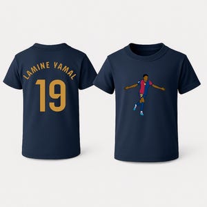 Lamine Kids Barcelona 24-25 Name and Number Soccer T-shirt