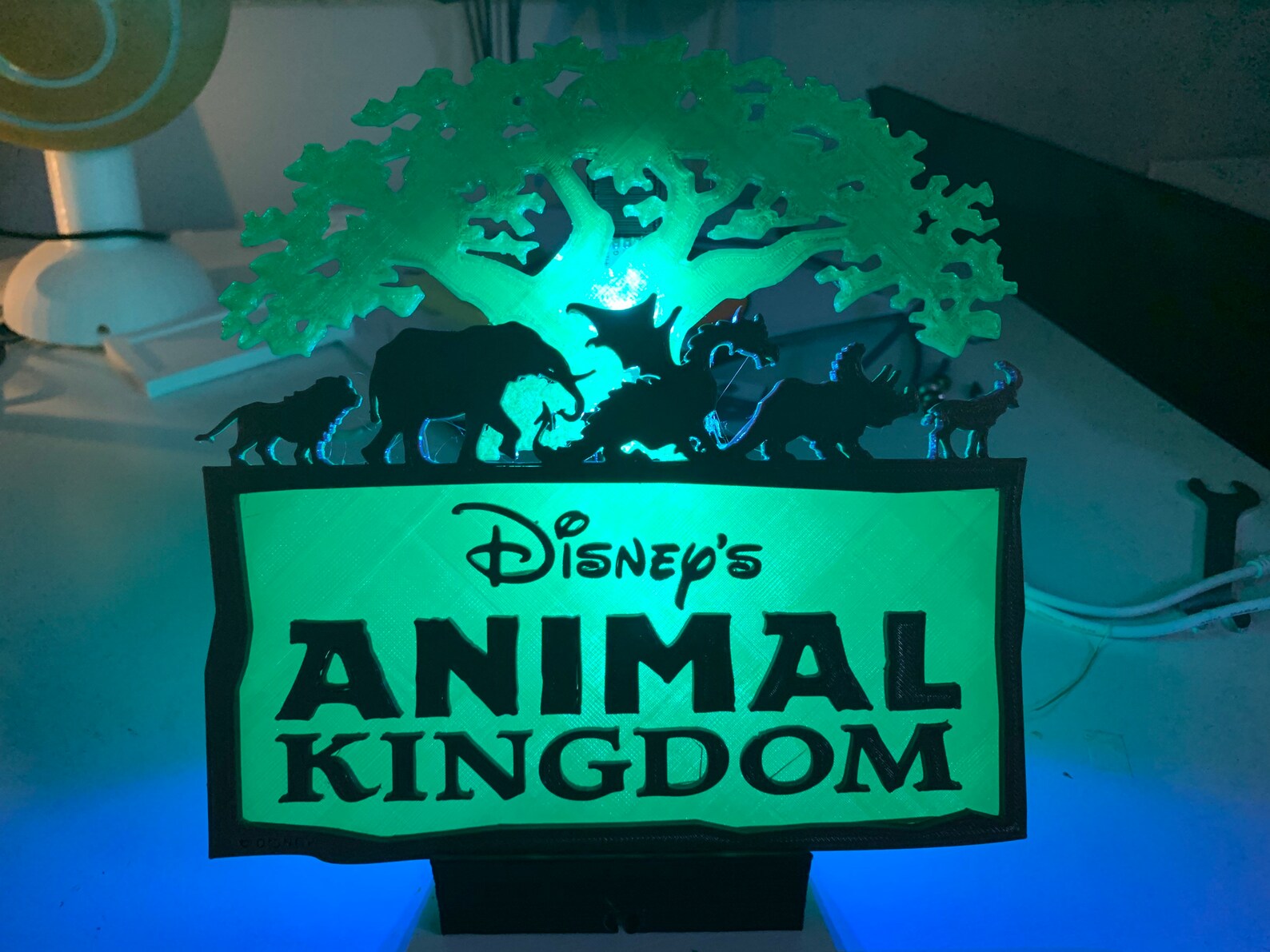 Disney Animal Kingdom Sign with LED stand and remote Etsy