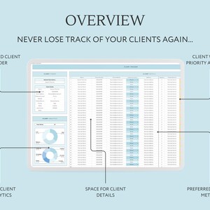 Client Tracker Spreadsheet, Small Business Template, Client Planner ...