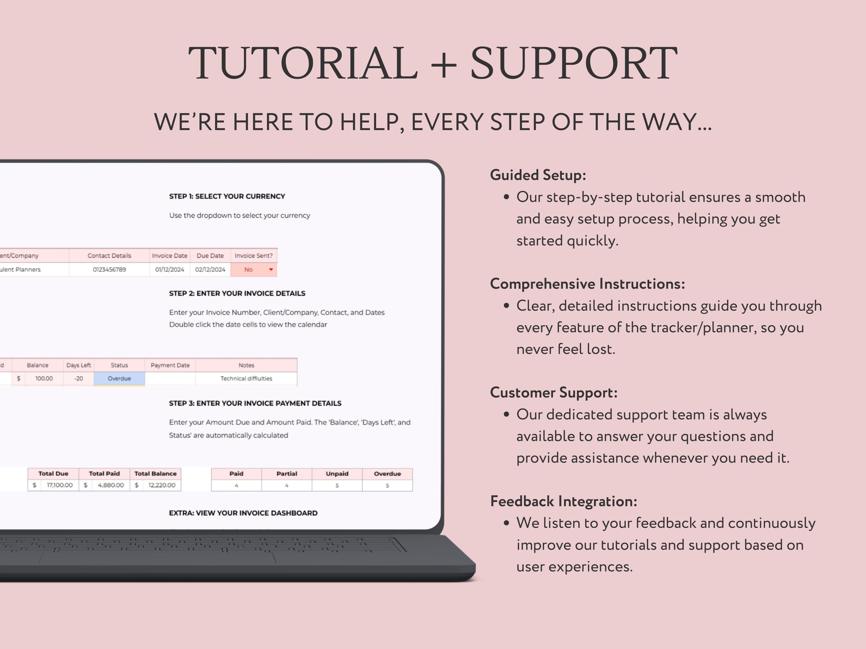 Invoice Tracker for Google Sheets, Invoice Tracker Template Spreadsheet ...