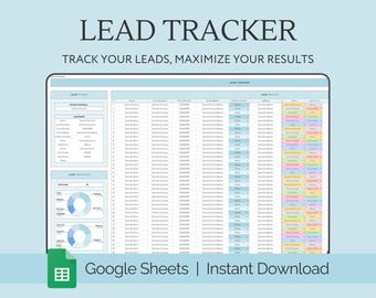 Plantilla de Google Sheets para seguimiento de clientes potenciales, hoja de cálculo para gestión de clientes potenciales y clientes, hoja de cálculo para organización de clientes potenciales, seguimiento de ventas para pequeñas empresas