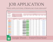 Job Application Tracker Google Sheets, Job Planner, Interview and Job Search, Job Application Template, Simple Dashboard Spreadsheet, Career
