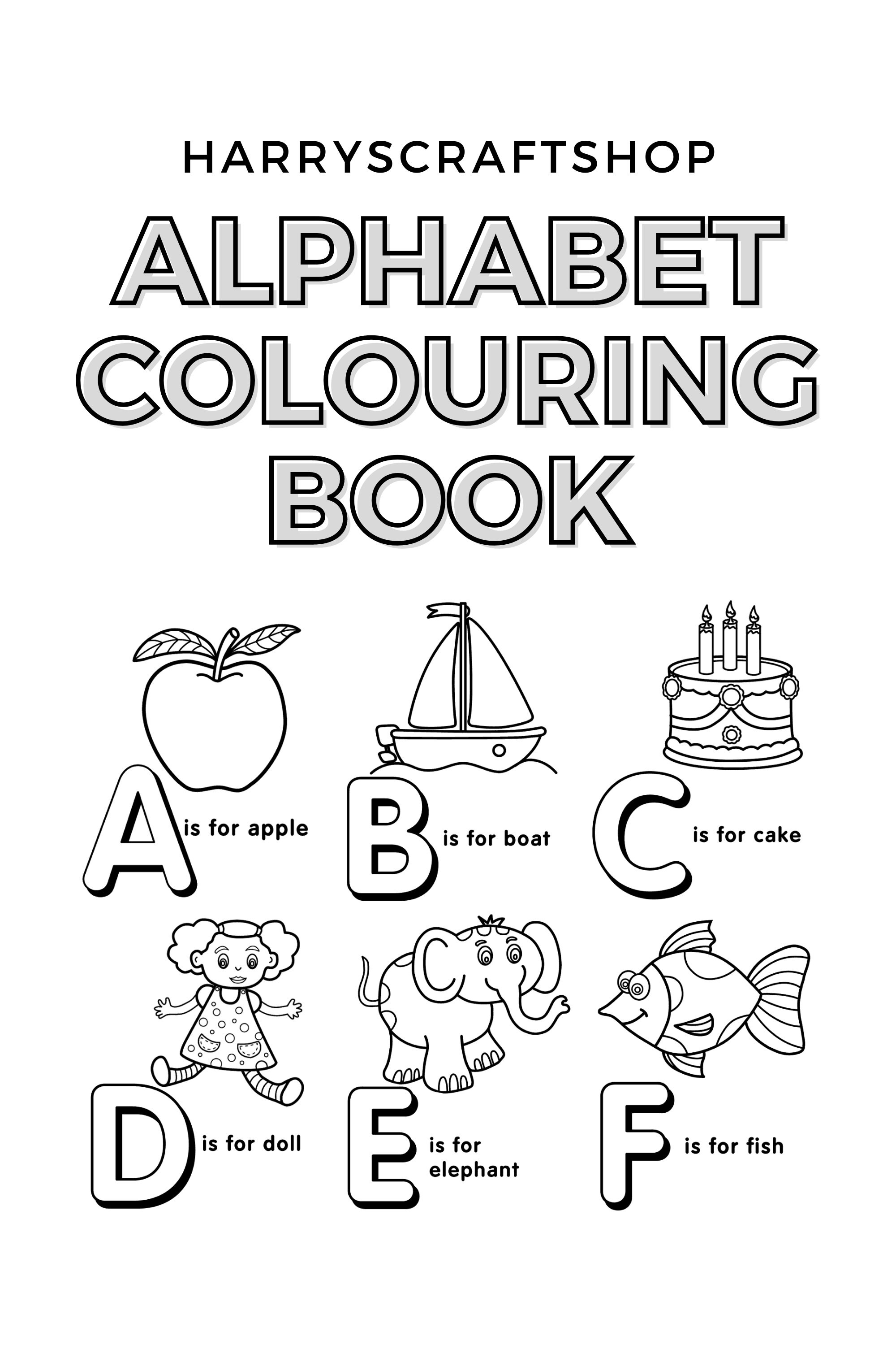 Digital Alphabet Coloring Book Pages | Etsy