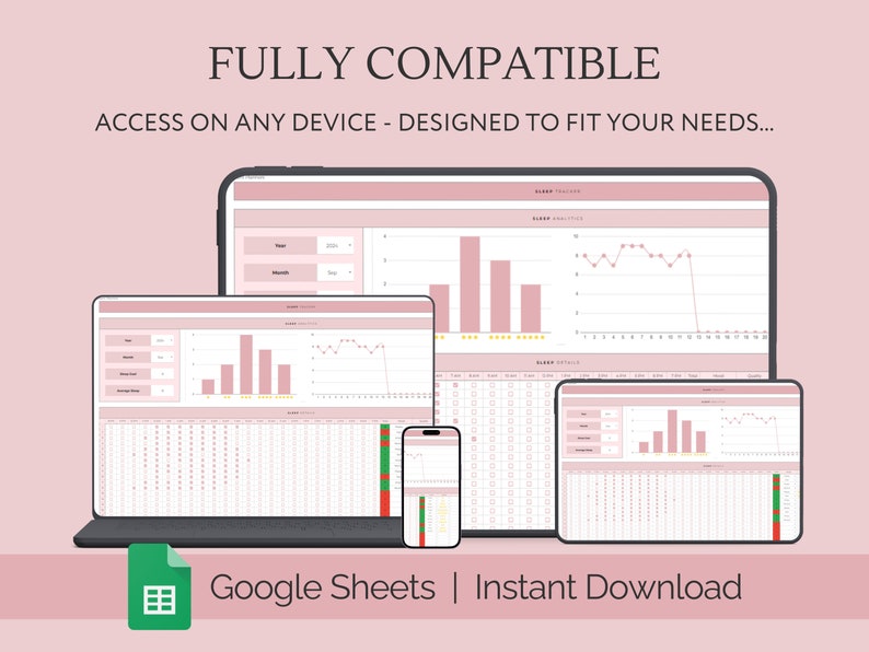 Sleep Tracker Google Sheets Spreadsheet, Sleep Mood Journal Template ...