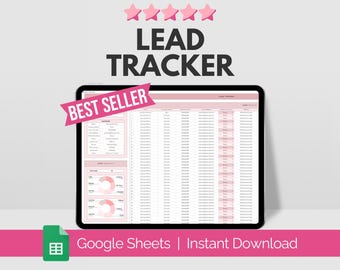 Plantilla de Google Sheets para seguimiento de clientes potenciales, hoja de cálculo para gestión de clientes potenciales y clientes, hoja de cálculo para organización de clientes potenciales, seguimiento de ventas para pequeñas empresas
