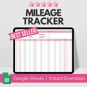 Mileage Expense Tracker, Mileage Log, Mileage Calculator, Mileage Tracker Spreadsheet, Mileage Tracking, Car Mileage Tracker Google Sheet