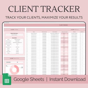 Spreadsheet klantentracker, sjabloon kleine bedrijven, klantenplanner, klantenlijst Google Spreadsheets, klant-CRM, klantenbeheer, planner