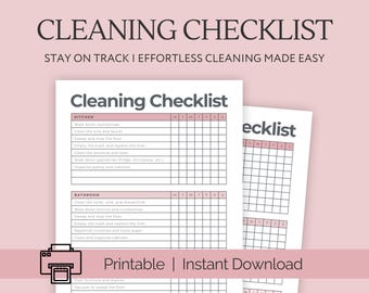 Weekly Cleaning Schedule, Cleaning Checklist, Cleaning To Do List, Printable Cleaning Template, A4/A5/Letter/Half Size, Instant Download PDF