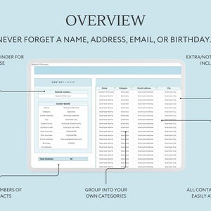 May include: A screenshot of a contact management software program with a contact finder feature. The software allows users to organize contacts by category, view contact details, and search for specific contacts. The software also includes a notes section for each contact.