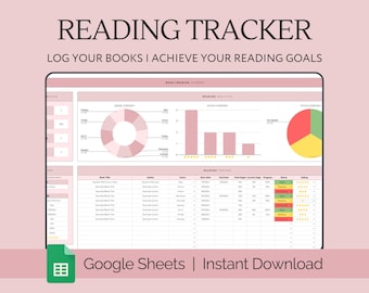 Simple Book Tracker & Reading List Planner Google Sheets, Book Review Spreadsheet, Reading Journal Log, Gift For Book Lover, Digital Library