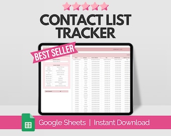 Contact List, Google Sheets, Address Book, Address Sheet, Contact Organizer, Emergency List, Client Tracker, Contact Information Digital Log
