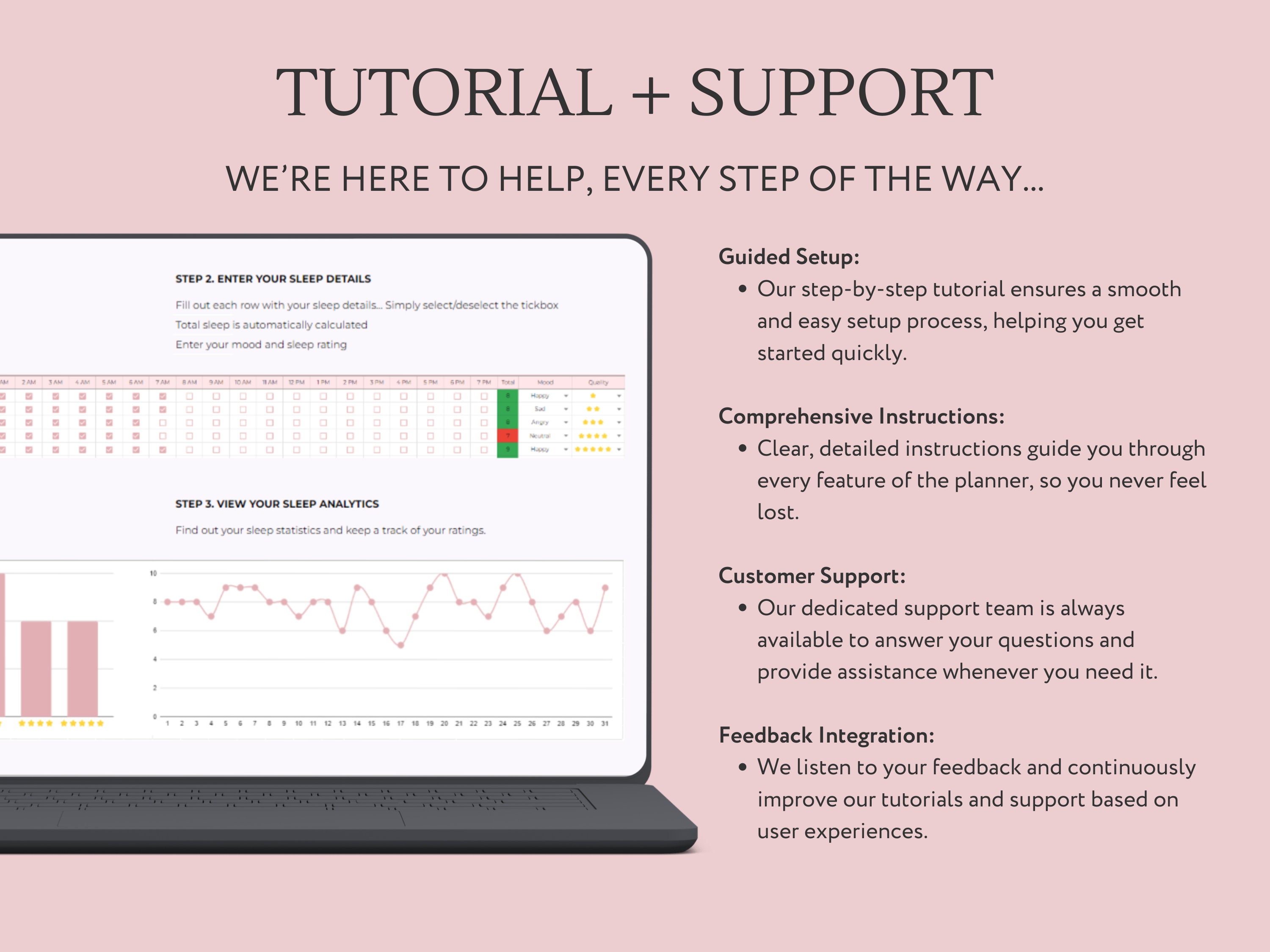 Sleep Tracker Google Sheets Spreadsheet, Sleep Mood Journal Template ...