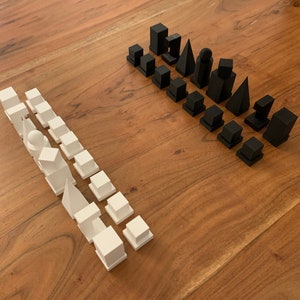 Chess Set Bauhaus Style PLA 3d Printing