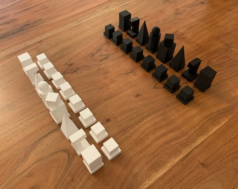 Chess Set Bauhaus Style PLA 3d Printing